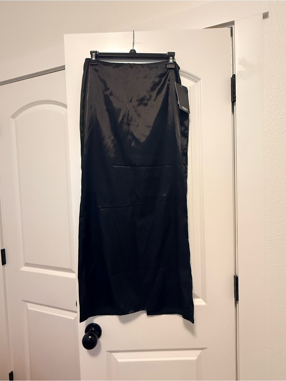 Forever 21 Black Satin Maxi Skirt
